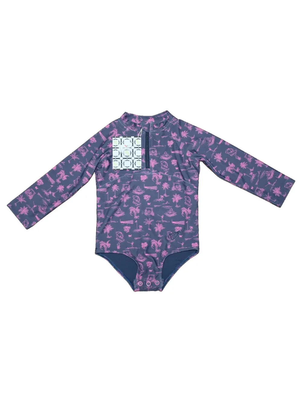 NEW Turtles & Tees Girls Koastal Long Sleeve Swimsuit Club Life (9-12 Months)